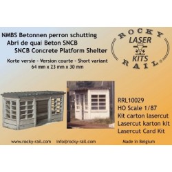 Short concrete SNCB platform shelter 64 mm x 23 mm x 30mm