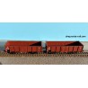 EX23980A+B Set 2 tombereaux UIC SNCB - B 2289135 et B 2289167 -  brun époque III