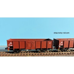 EX23980A+B Set 2 tombereaux UIC SNCB - B 2289135 et B 2289167 -  brun époque III