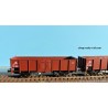 EX23980A+B Set 2 tombereaux UIC SNCB - B 2289135 et B 2289167 -  brun époque III