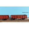 EX23980A+B Set 2 tombereaux UIC SNCB - B 2289135 et B 2289167 -  brun époque III
