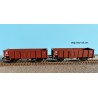 EX23981A+B  Set met 2 open goederenwagens NMBS UIC II 2289035 EUROP en B 2289007 EUROP – bruin periode III