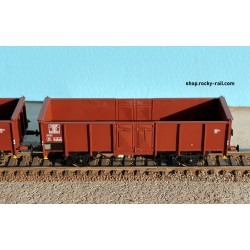 EX23981A+B  Set met 2 open goederenwagens NMBS UIC II 2289035 EUROP en B 2289007 EUROP – bruin periode III