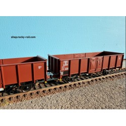 EX23981A+B  Set met 2 open goederenwagens NMBS UIC II 2289035 EUROP en B 2289007 EUROP – bruin periode III