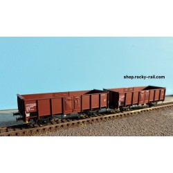 EX23982A+B Set avec tombereaux 2 SNCB .E EUROP Nr.501 8 530-9 et .E EUROP Nr.501 8 518-4  - brun époque III