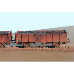 EX23980KA+B Set with 2 SNCB open freight cars UIC II B 2289135 and B 2289167 with real coal load