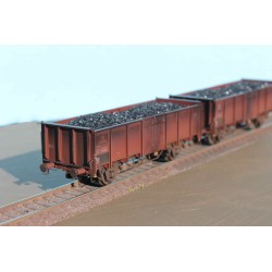 EX23980KA+B Set with 2 SNCB open freight cars UIC II B 2289135 and B 2289167 with real coal load