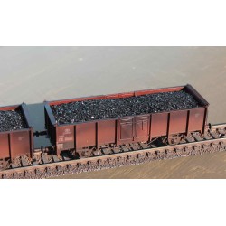 EX23980KA+B Set with 2 SNCB open freight cars UIC II B 2289135 and B 2289167 with real coal load