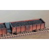 EX23980KA+B Set with 2 SNCB open freight cars UIC II B 2289135 and B 2289167 with real coal load