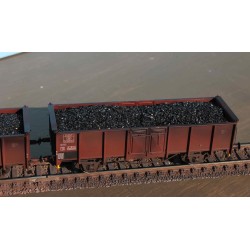 EX23981KA+B Set with 2 SNCB open freight cars,  UIC II 2289035 EUROP and B 2289007 EUROP with real coal load