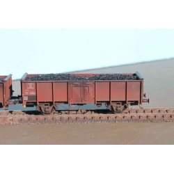EX23981KA+B Set with 2 SNCB open freight cars,  UIC II 2289035 EUROP and B 2289007 EUROP with real coal load