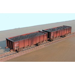 EX23982KA+B Set with 2 SNCB open freight cars, .E EUROP Nr.501 8 530-9 and .E EUROP Nr.501 8 518-4  + real coal load