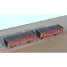 EX23982KA+B Set with 2 SNCB open freight cars, .E EUROP Nr.501 8 530-9 and .E EUROP Nr.501 8 518-4  + real coal load