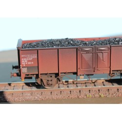 EX23982KA+B Set with 2 SNCB open freight cars, .E EUROP Nr.501 8 530-9 and .E EUROP Nr.501 8 518-4  + real coal load