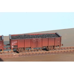 EX23982KA+B Set with 2 SNCB open freight cars, .E EUROP Nr.501 8 530-9 and .E EUROP Nr.501 8 518-4  + real coal load