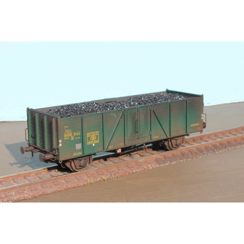 EX20307K SNCB open freight car  type “Villach”,  green - era 3 with real coal load