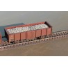 EX23980GA+B Set with 2 SNCB open freight cars UIC II B 2289135 and B 2289167 with real gravel load