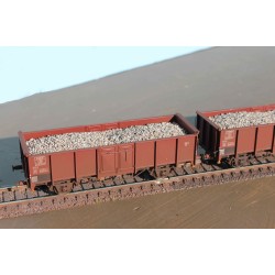 EX23981GA+B Set with 2 SNCB open freight cars,  UIC II 2289035 EUROP and B 2289007 EUROP with real gravelcoal load
