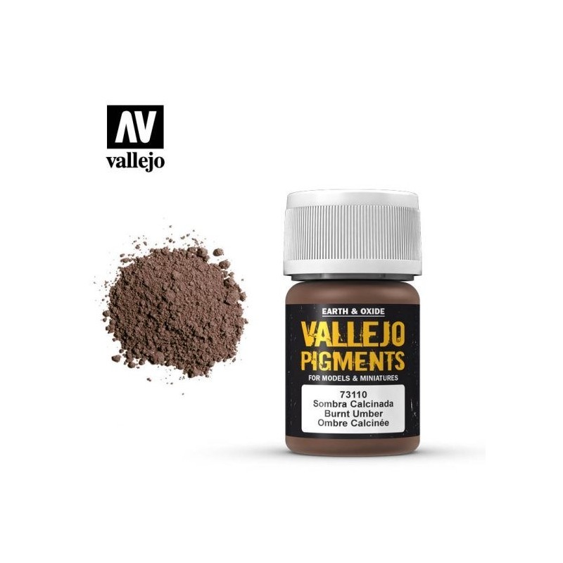 VAL73110 Vallejo Pigment burnt umber 35ml